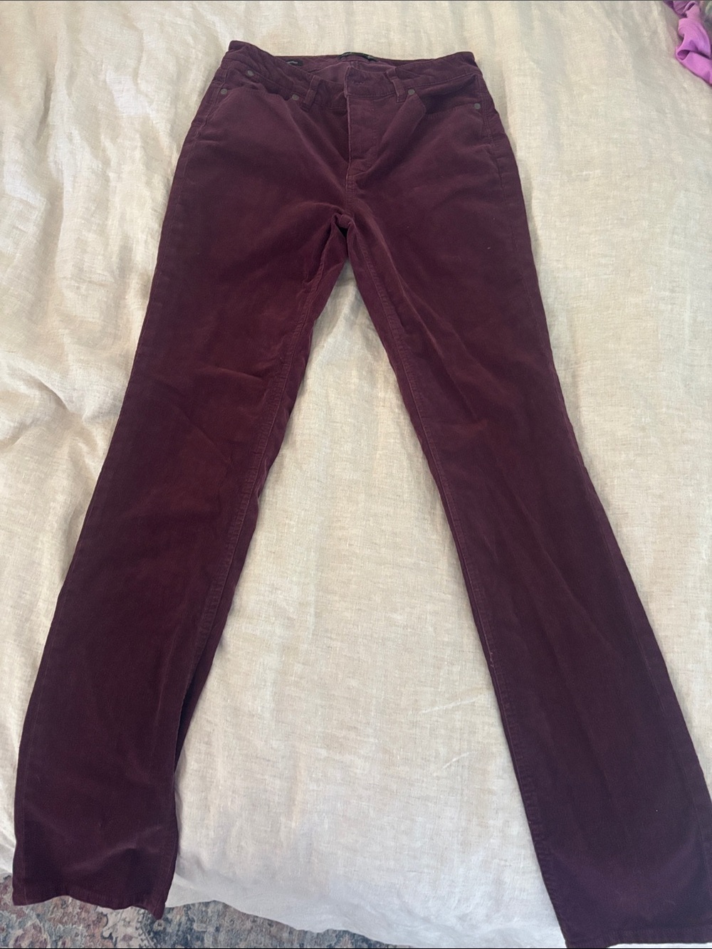 Talbots Women's Straight-Leg Corduroy Jeans in Deep Wine